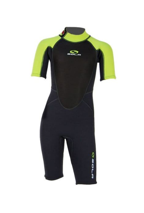 Kids SOLA STORM  3/2 Shortie Wetsuit- Graphite-Green