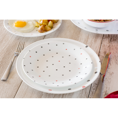 Corelle 12-teiliges Tafelservice Polka Dottie