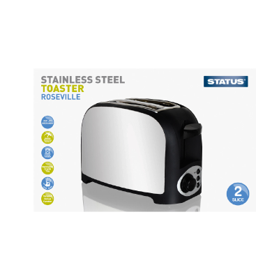 Status Roseville 2-Scheiben-Toaster aus Edelstahl, 750 W (4er-Pack)