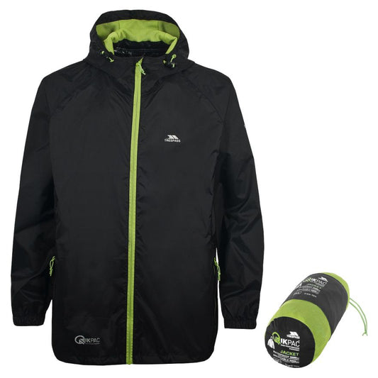 Trespass Qikpac wasserdichte Jacke – Schwarz
