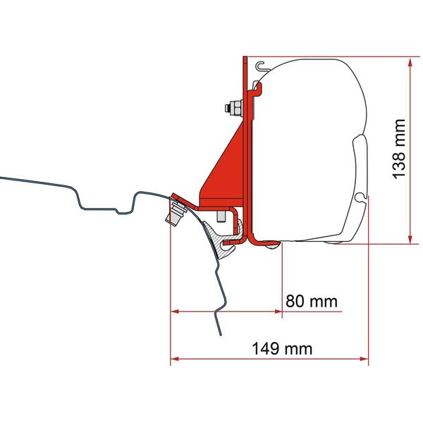 Fiamma F45 Kit VW T5/T6 Kombi Schienenhalterung Brandrup (98655Z147)