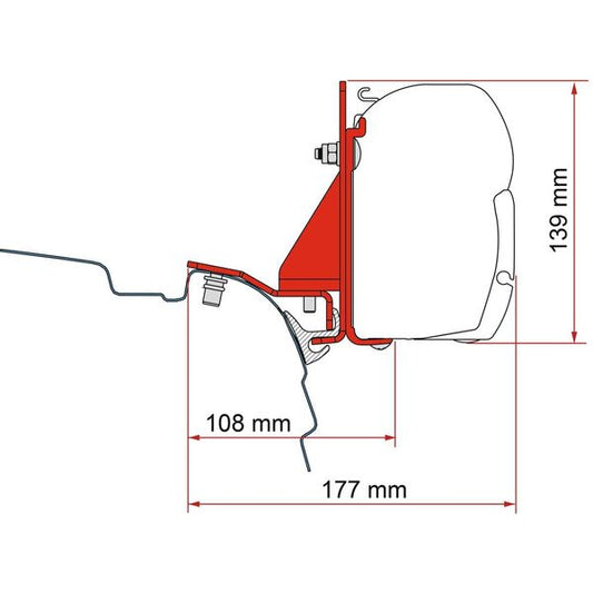 Fiamma F45 Kit VW T5/T6 Reimo Schienenhalterung (98655Z156)