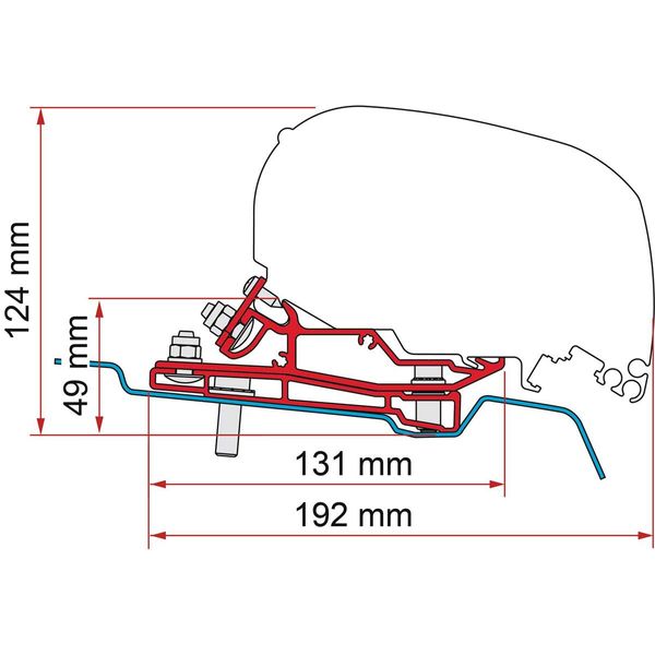 Fiamma F80 Markisenadapter für Ford Transit L3 H3 320 cm (98655Z145)