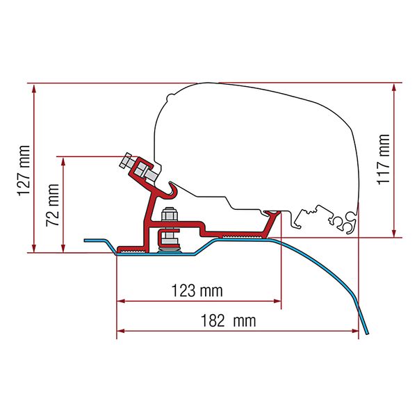 Fiamma Kit für Ducato/Jumper/Boxer (H2-L2 &amp; L3) ab 2006 – F80S (Schwarz)