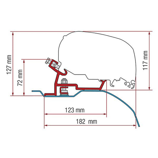 Fiamma Kit für Ducato/Jumper/Boxer (H2-L2 &amp; L3) ab 2006 – F80S (Schwarz)