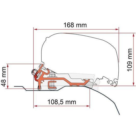 Fiamma F80 Kit Ducato Low Profile (H2-L2/L3) 2006 auf Schwarz (98655Z150)