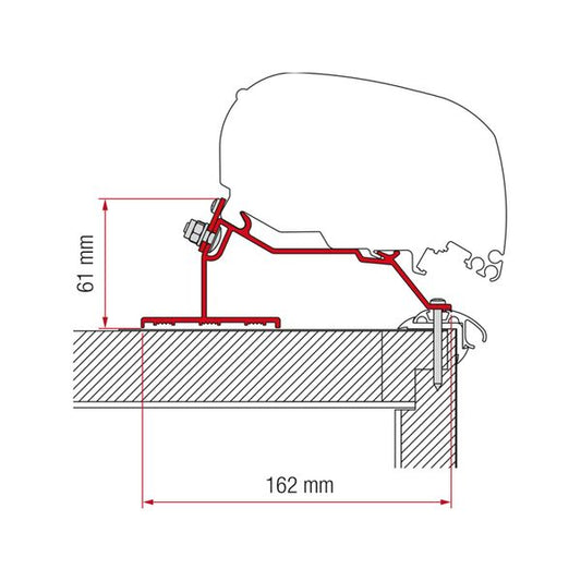 Fiamma Adapterset Caravan Roof 600