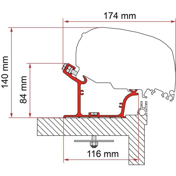 Fiamma F80 Adapter Adria Caravan 450 (98655Z141)