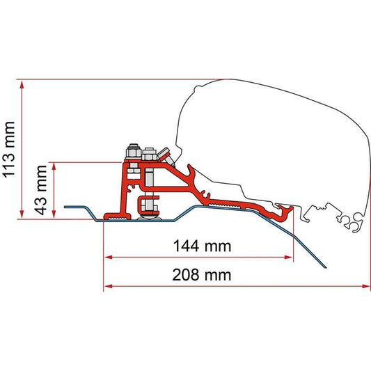 Fiamma F80 Adapterkit für Ducato H2 Skyroof (98655Z139)