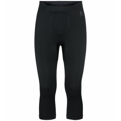 Odlo Men's PERFORMANCE WARM ECO Base Layer 3/4 Pants - Black-Graphite Grey