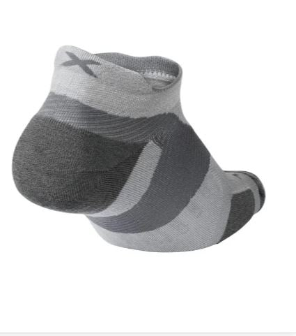 2XU Unisex Vectr Merino Light No Show Sock - Grey/Grey