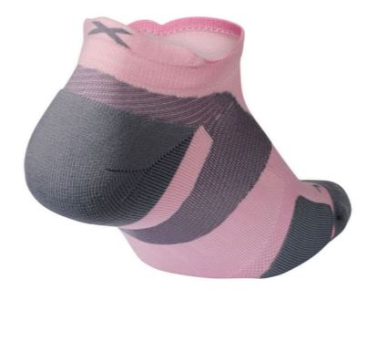 2XU Unisex Vectr Cushion No Show Socks - Dusty Pink/Grey