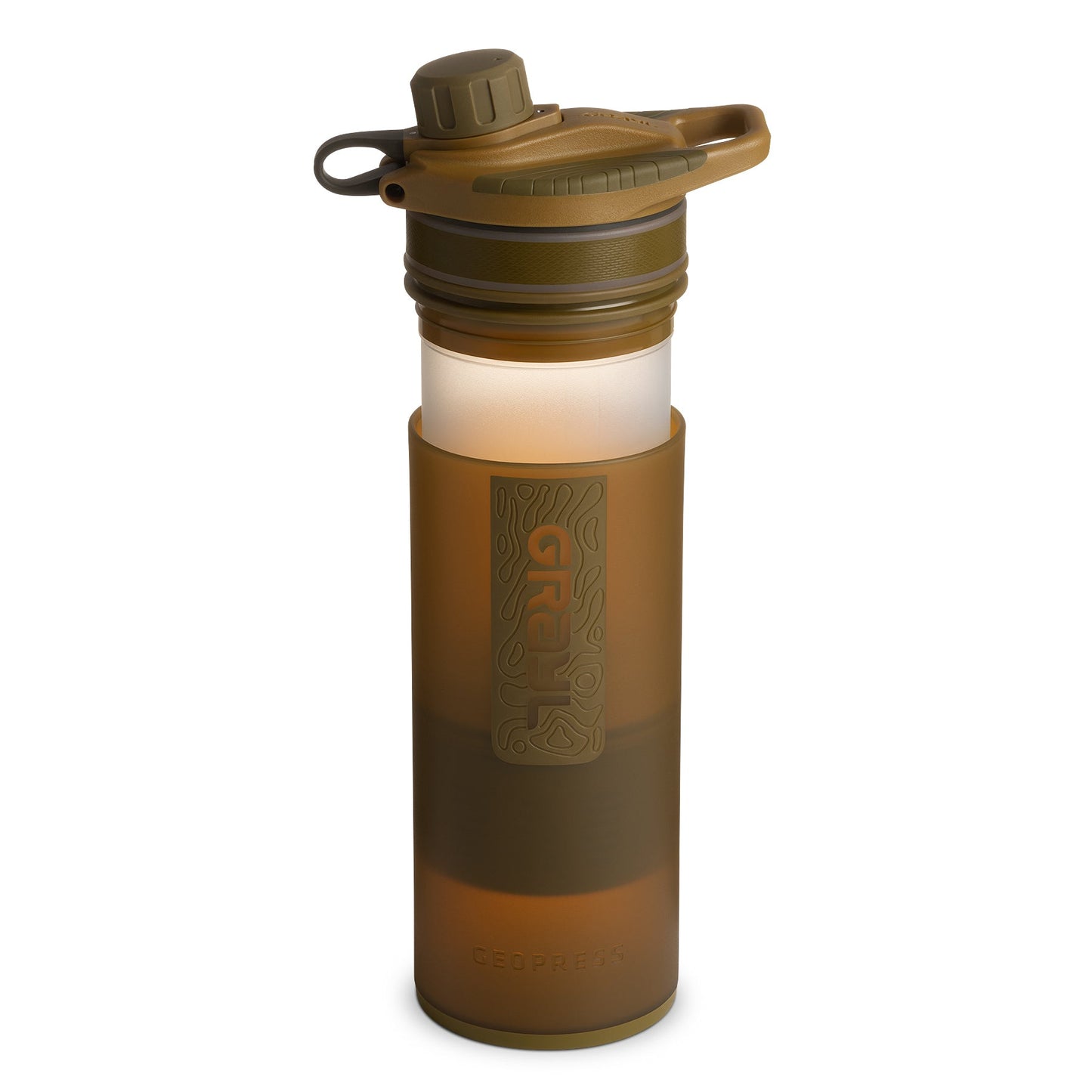 GRAYL Geopress Wasserreinigerflasche – Covert Edition – Coyote Brown