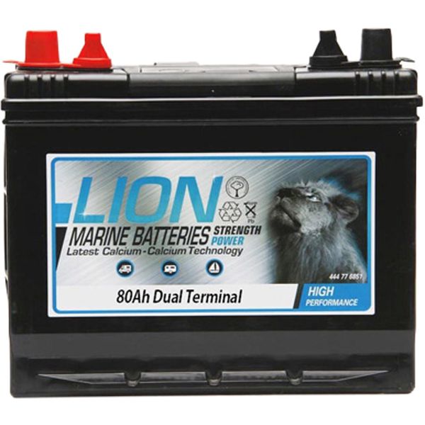 Lion Marine- und Freizeitbatterie 685 mit Doppelklemmen (80 Ah / SLA)