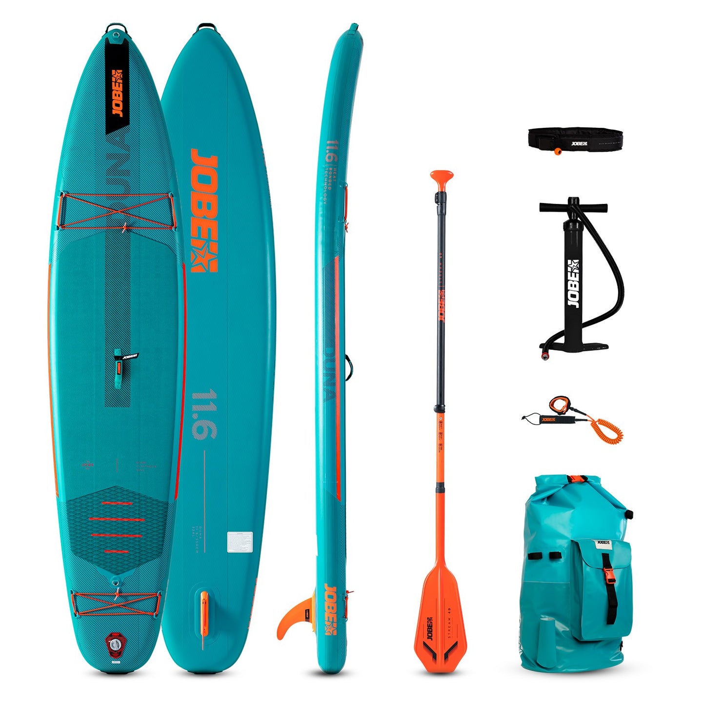 Jobe Duna 11.6 aufblasbares Paddle-Board-Paket, Blaugrün