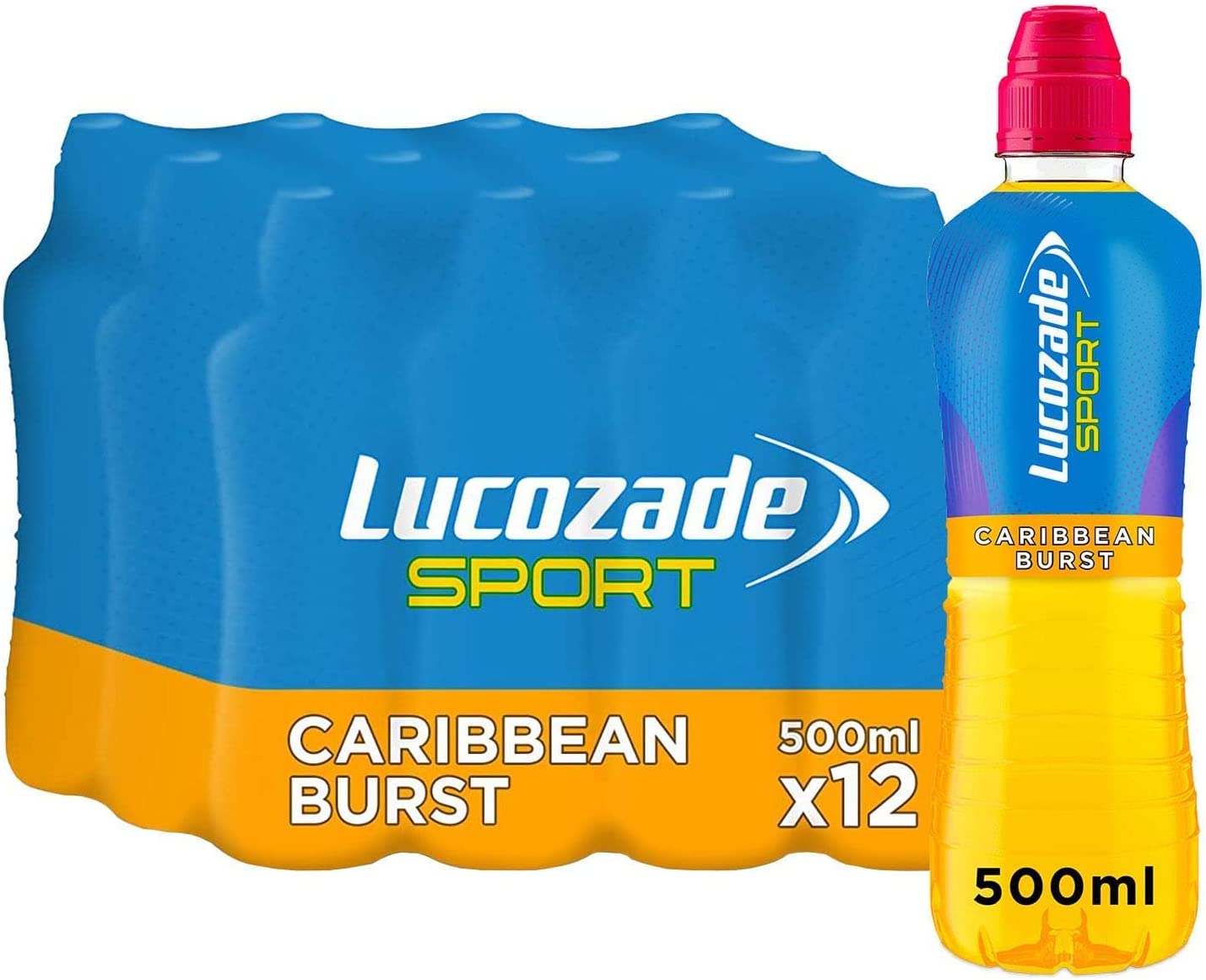 Lucozade Sport Drink Caribbean Burst 500ml - PACK OF 12