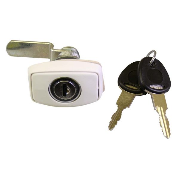 FAP Serrure à Poussoir Rectangulaire Blanc