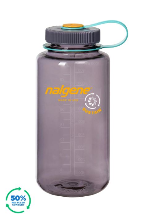 NALGENE 32oz / 1 Litre Wide Mouth Tritan Sustain - AUBERGINE