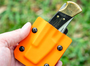 Étui Kydex Clip &amp; Carry : couteau pliant Buck 110 et 112 - Orange