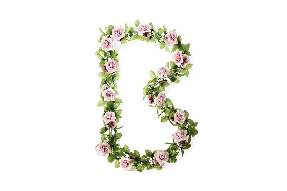 Basil ROSES FLOWER GARLAND PINK