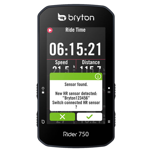 BRYTON RIDER 750T GPS-FAHRRADCOMPUTER-PAKET MIT GESCHWINDIGKEIT/Trittfrequenz und Herzfrequenz