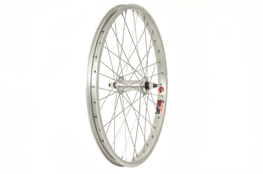 Roue BMX Raleigh 20, 3/8 écrouée, argent.