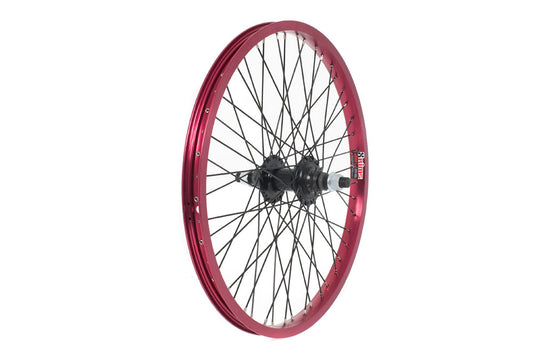 Roue BMX anodisée Raleigh, axe 14 mm, AVANT - Rouge