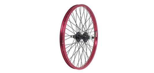 Roue BMX anodisée Raleigh, axe 14 mm, pilote 9 dents, ARRIÈRE - Rouge