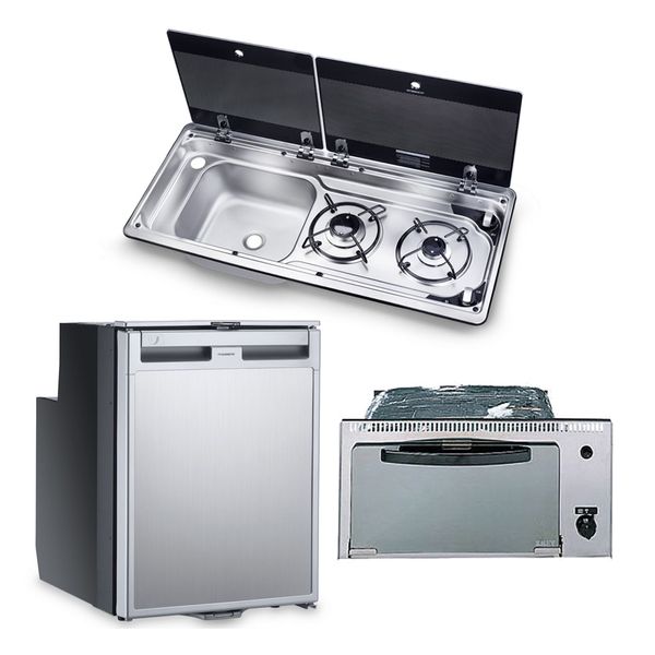 Dometic Kühlschrank, Grill, Kochfeld/Spüle im Paket (Spüle links, Modell 9722)