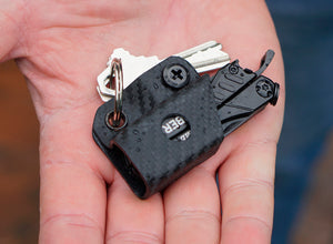 Gaine Kydex Clip &amp; Carry : Gerber Dime/Leatherman Squirt - Fibre de carbone noire