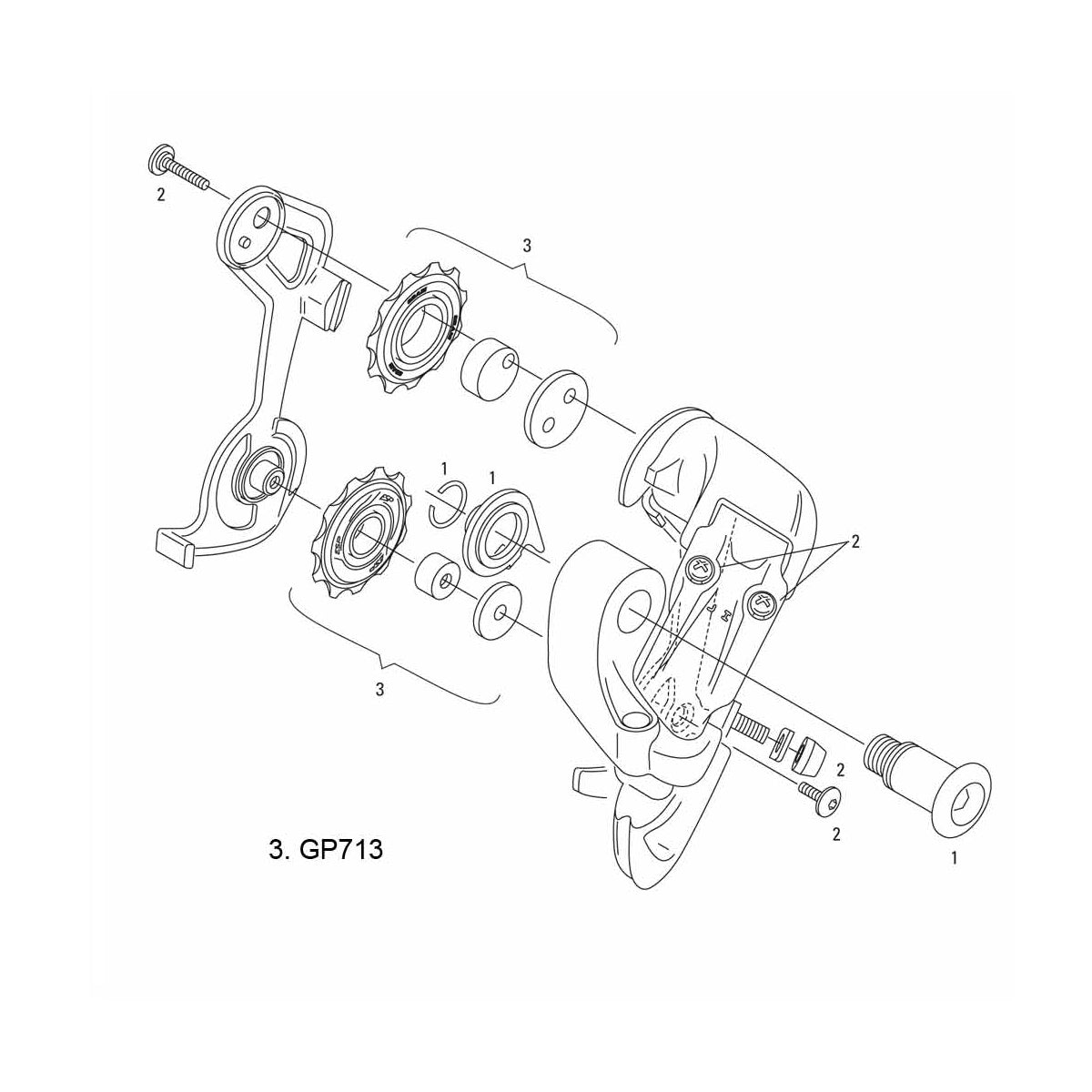 SRAM ERSATZTEIL – SCHALTWERK-ROLLEN-KIT 2004 X9, 9.0SL / 2003 9.0