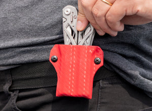 Gaine Kydex Clip &amp; Carry : Suspension Gerber - Fibre de Carbone Rouge