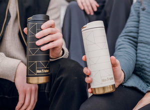Klean Kanteen Insulated TKWide w/ Café Cap 473ml - Geometric Gold Tofu