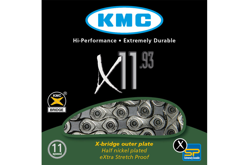 KMC X11 SILVER/BLACK 114 LINKS (KMCX1193)