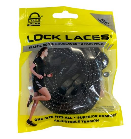 LACETS LOCK - PACK 2 PAIRES - NOIR 