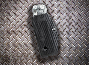 Gaine Kydex Clip &amp; Carry : Leatherman Skeletool - Fibre de carbone noire