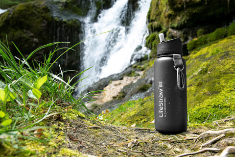 LifeStraw Go Stainless Steel 700ml Filter Bottle -Stone Grey