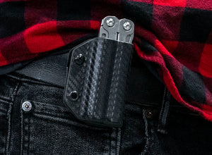 Gaine Kydex Clip &amp; Carry : Leatherman Wingman / Sidekick / Rebar / Rev - Fibre de carbone noire