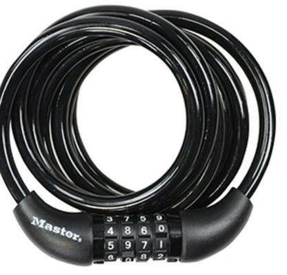 Master Lock Bike Security Cable - Combination 1.2 m Coiling Cable - 8143EURDPRO