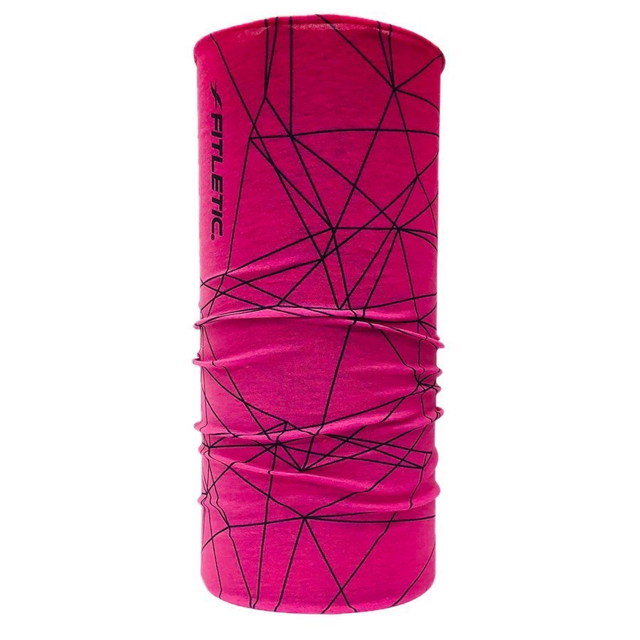 FITLETIC MULTI ÉCHARPE/COUS-COU - ROSE/NOIR/LIGNES