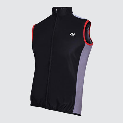 Zone 3 Men's Wind/Shower Proof Cycling Gilet - Black/Red/Grey