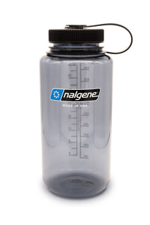Nalgene 1 Litre Sustain Wide Mouth Bottle - Gray with Black Cap
