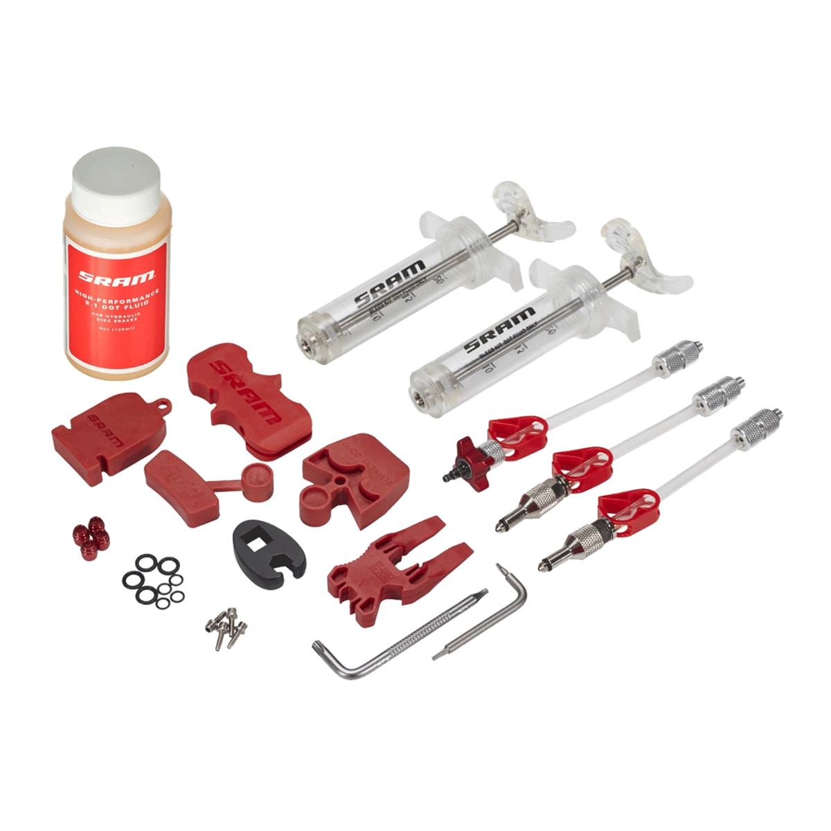 SRAM PRO BRAKE BLEED KIT (INCLUDES 2 SYRINGES/FITTINGS, BLEED BLOCKS, TORX TOOL, CROWFOOT, BLEEDING EDGE FITTING, DOT 5.1HYDRAULIC FLUID) - SRAM X0/ XX/ GUIDE/LEVEL/CODE/HYDROR/G2