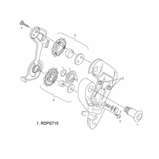 SRAM ERSATZTEIL – B-BOLZEN-KIT FÜR HINTERWERKWERFER 04–05 X7/X9/DUAL DRIVE27/9/7/5