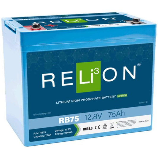 RELiON RB75 Lifepo4 Lithium-Ionen-Akku (12V / 75Ah / 4SC)