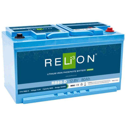 RELiON RB80-D Lifepo4 Lithium-Ionen-Akku (12V / 80Ah / Din 4SC)