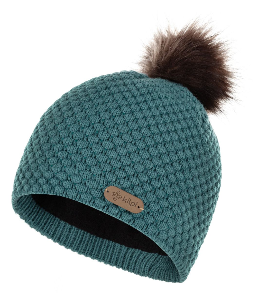 Kilpi ALPINA-Bonnet Pom Femme -Vert foncé - taille unique