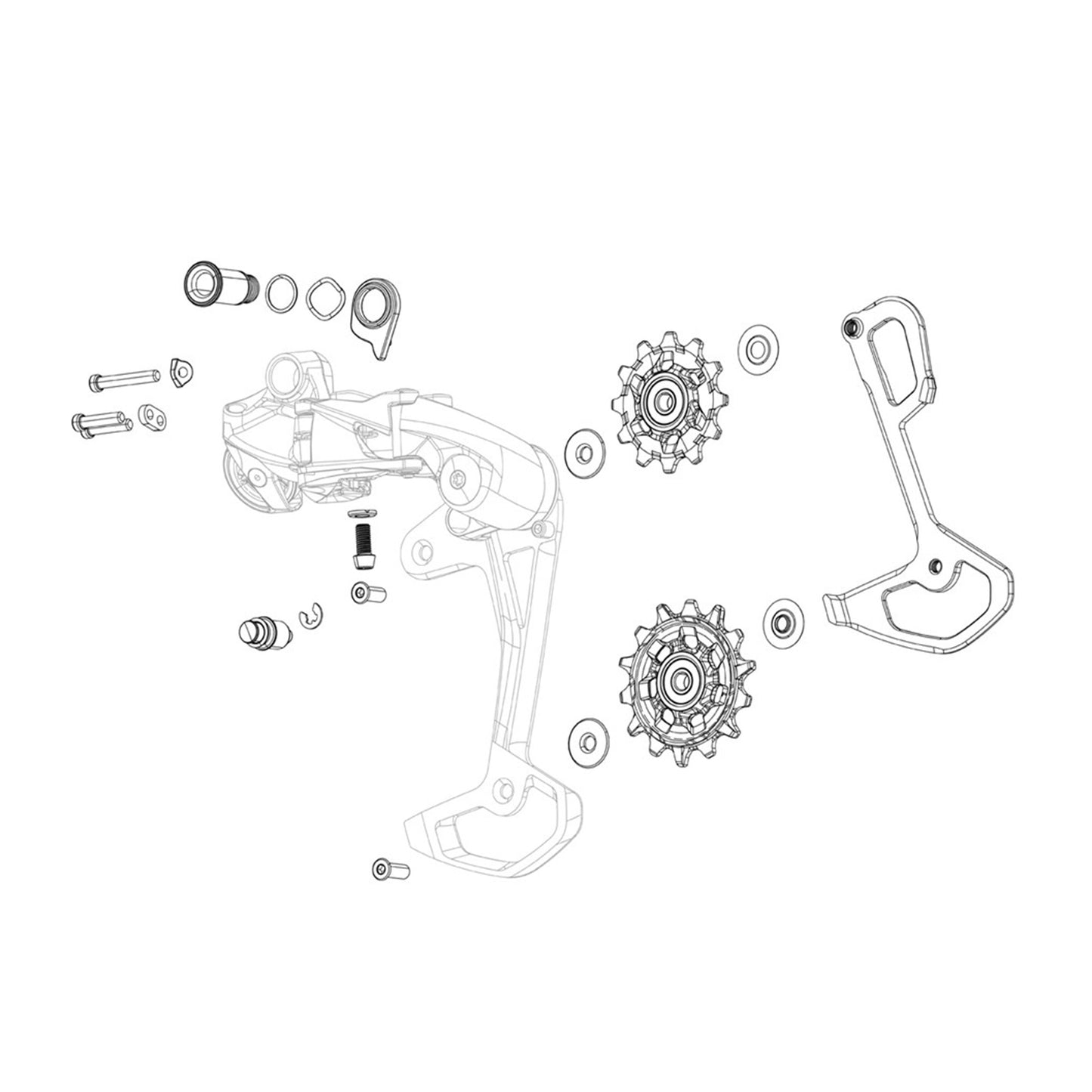 SRAM REAR DERAILLEUR BOLT AND SCREW KIT GX EAGLE AXS INCLUDES B-BOLT/WASHER AND LIMIT SCREWS