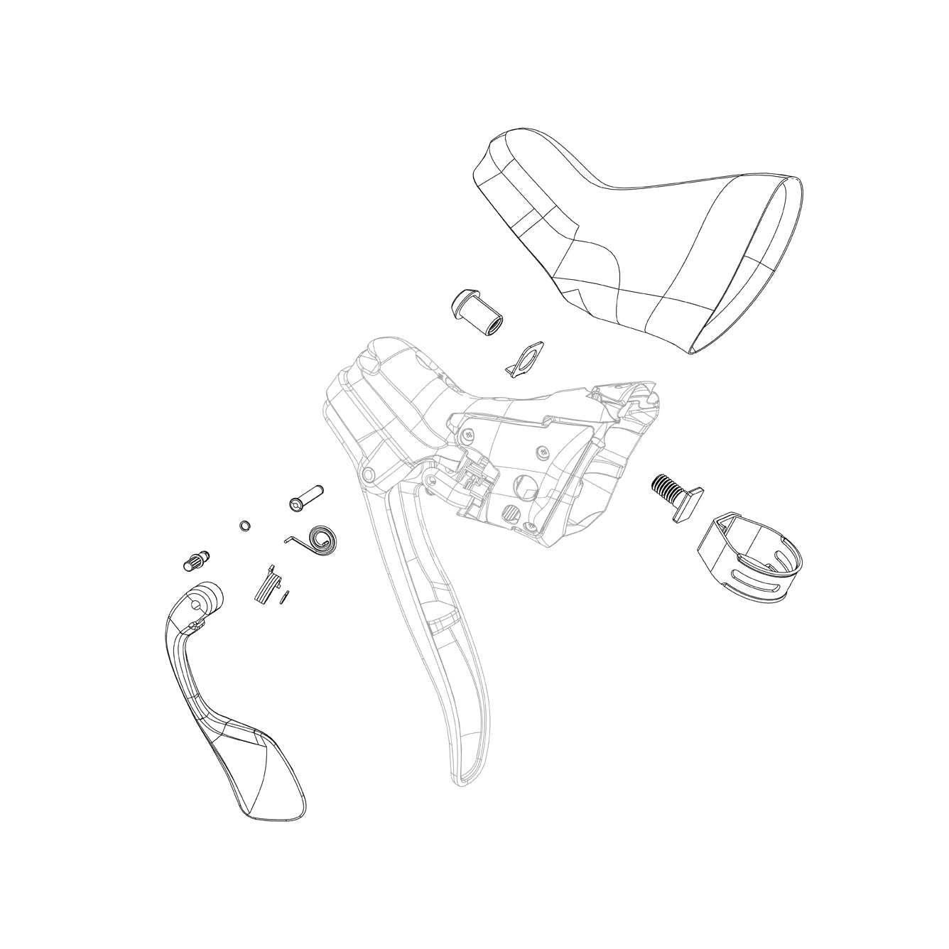 SRAM SHIFTER BRAKE HYDRAULIC PISTON ASSEMBLY KIT HRD/HRR RIGHT INCLUDING PISTONSTOP PLATE WITH SCREW AND BLEED SCREW 1 LEVER