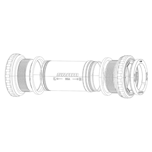 SRAM-Ersatzteil – Tretlager-Vorspannungseinstell-Set DUB (einschließlich Schraube, Außenring und 2 Innenringen ohne Flansch und mit Flansch (kompatibel mit XX1- und X01-DUB-Kurbeln, mit Ausnahme von FAT)